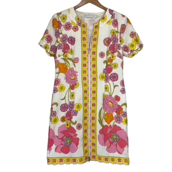 Trina Turk Arboretum Shift Dress, Colorful Bright Retro - Picture 3 of 15